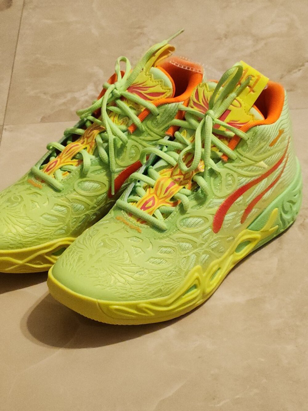 PUMA X Lamelo Ball Mb.04 Basketball Mens Yellow Sneakers Athletic Shoes 311421